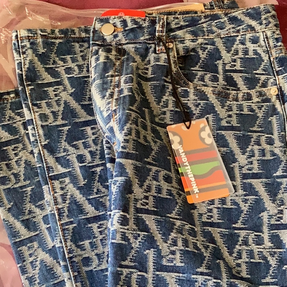 VANDY jacquard denim jeans